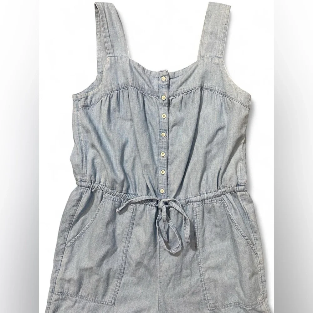 Old Navy Light Wash Denim Jumpsuit Wide Leg Size Small - Picture 2 of 6